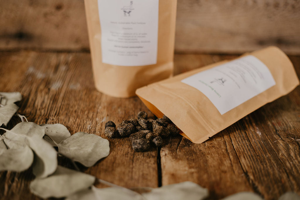 A natural and sustainable llama manure product. It is easy to use and odor less!